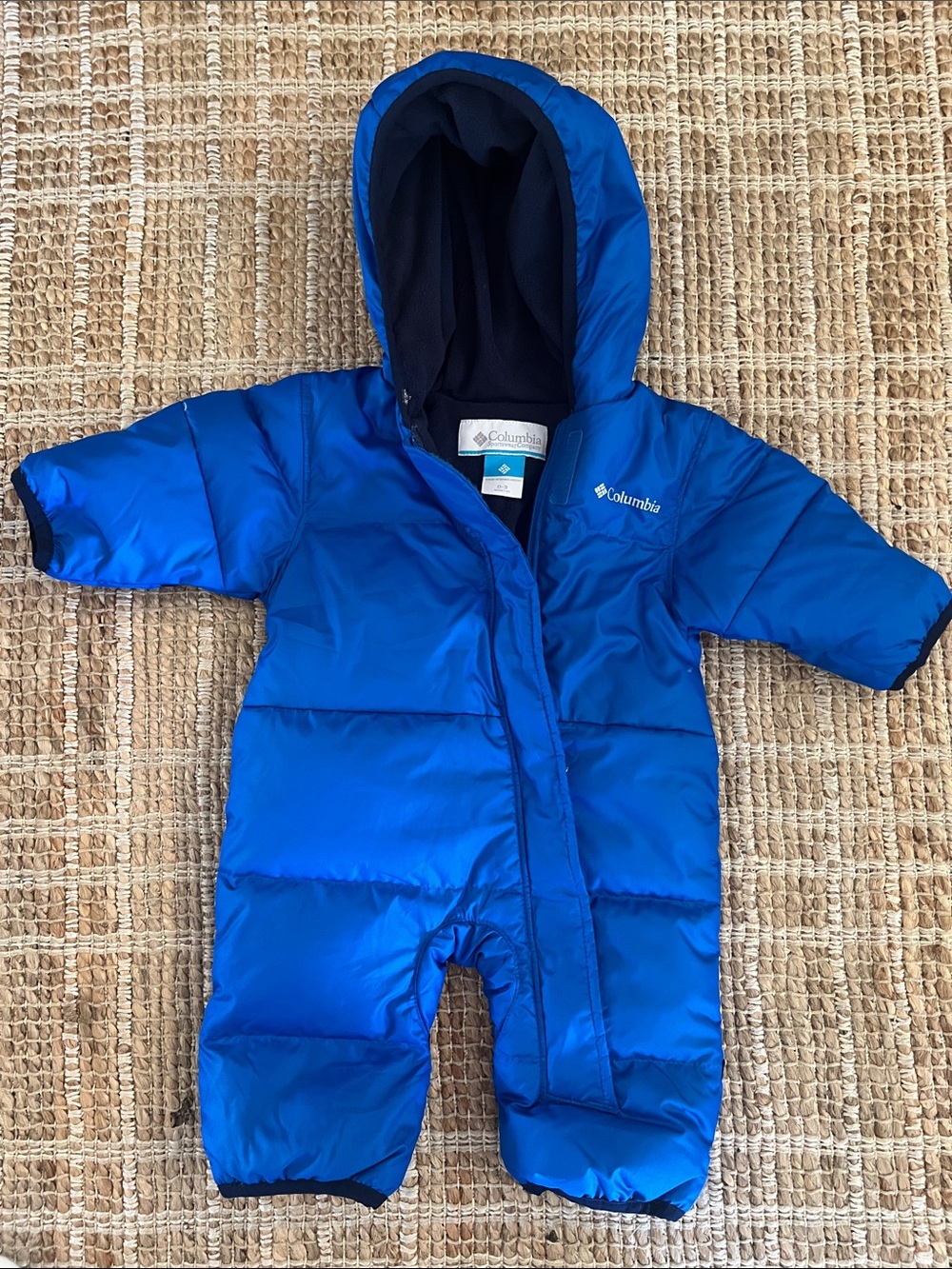 Columbia Bright Blue Infant Puffer Snowsuit with Hood